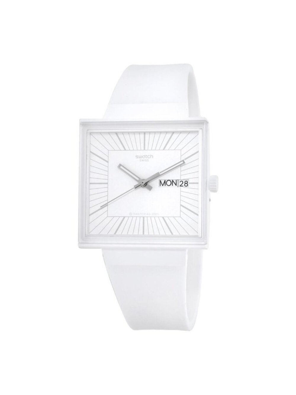 NWT Swatch What If...Allwhite? Quartz White Dial Unisex Watch
